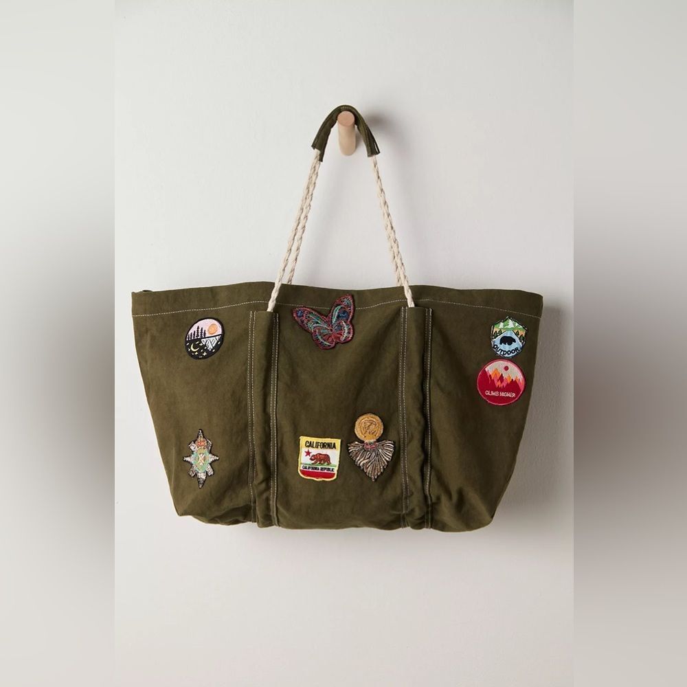New Free People Been There Badge Tote Bag One size - Picture 1 of 9